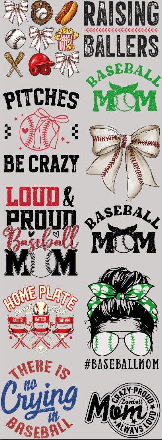 Baseball 2 60 inch Premade gang sheet