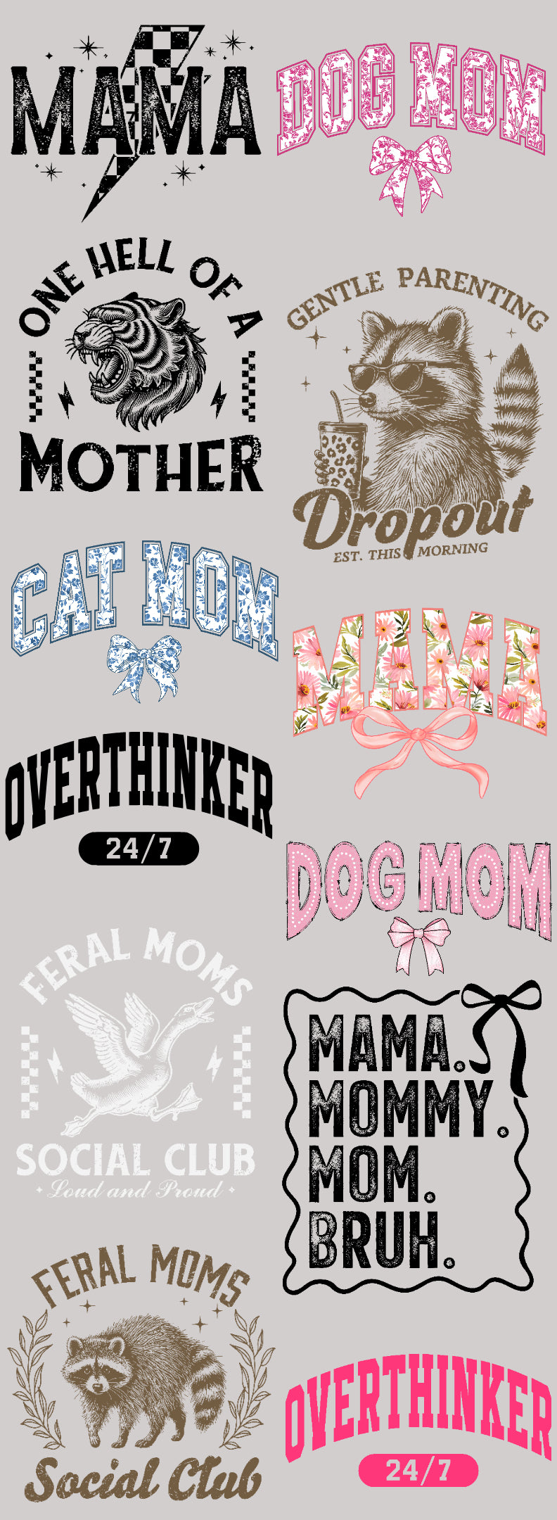 Mom 60 inch Premade gang sheet