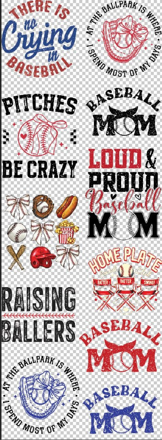 Baseball B 60 inch Premade gang sheet