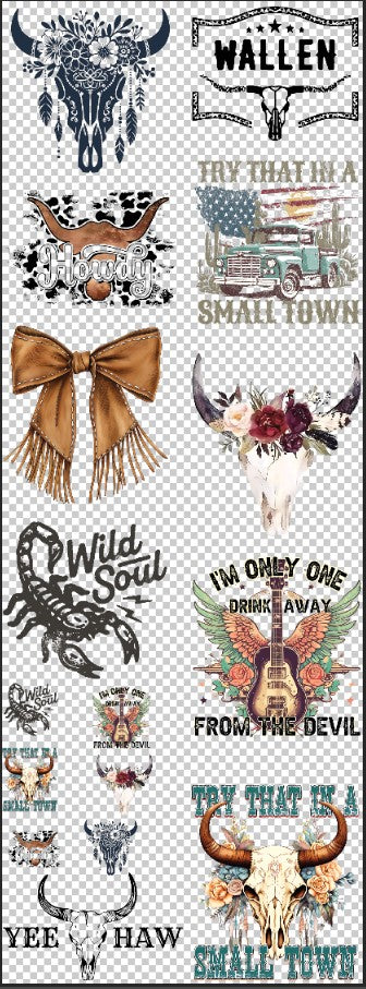 Western 60 inch Premade gang sheet