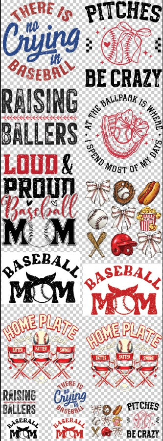 Baseball A 60 inch Premade gang sheet