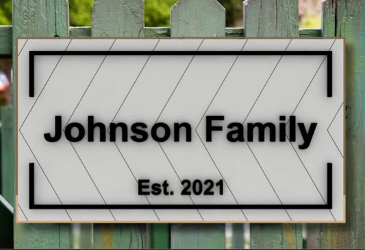 Chevron Name wooden sign